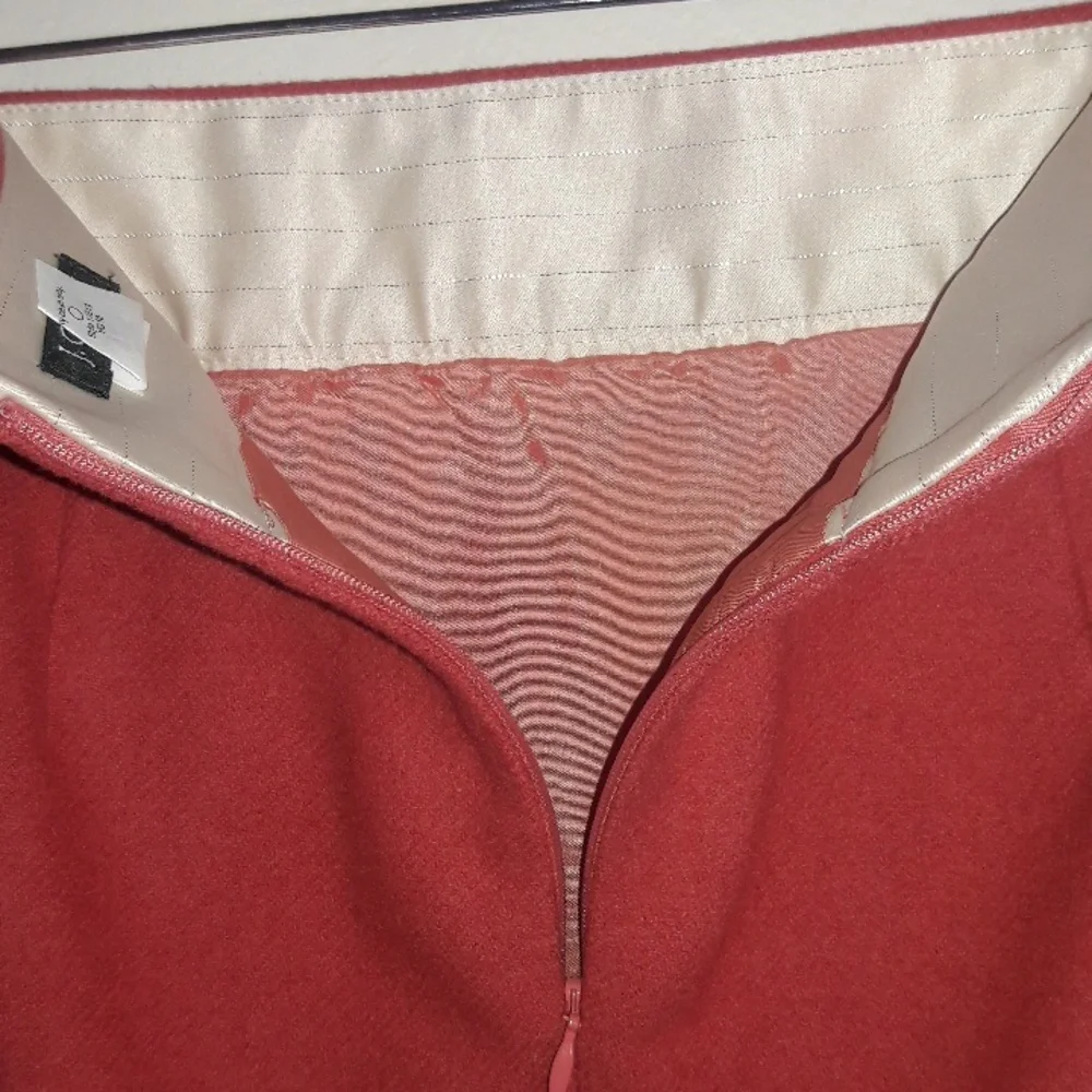 J. Crew Factory wool viscose blend lined  midi coral color skirt size 4 - Picture 4 of 10